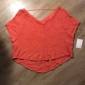 Free People Coral Knit Top